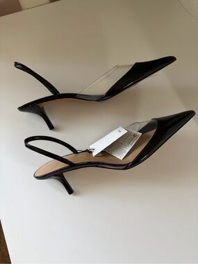 NWT Mango black Slingback heels, size 40 (fit 39)